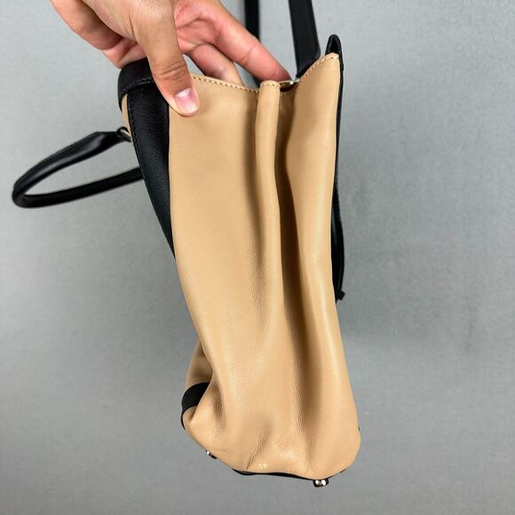 Kate Spade Hudson Street Kellan Shoulder Satchel Bag Leather Tan Black Large - Picture 3 of 10